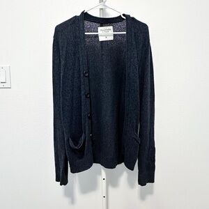 Abercrombie and Fitch Cardigan with Side Pockets and Buttons in Navy